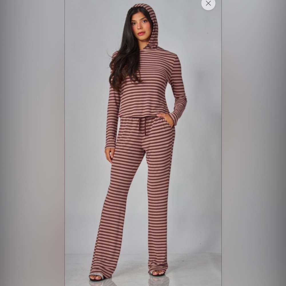 SOLD - Striped Hooded Lounge Set